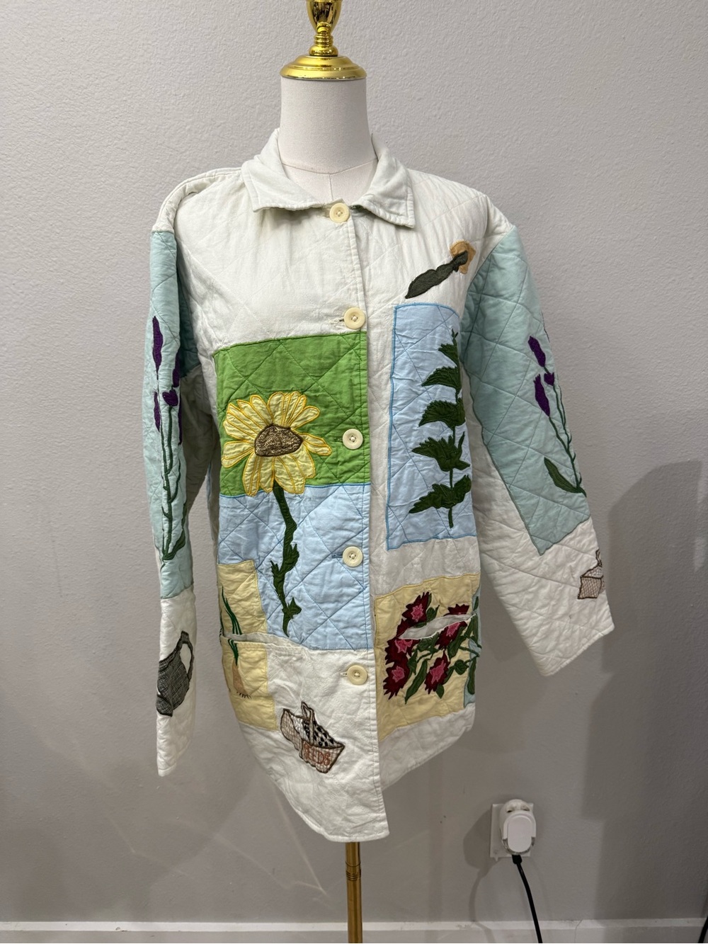 HTF Vintage 90’s Bomber Jacket Full Print Patch Magic sz M RARE